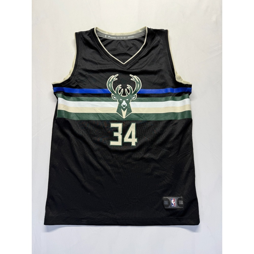Milwaukee Bucks Jersey Youth XL Black Fanatics #34 Giannis Antetokounmpo NBA